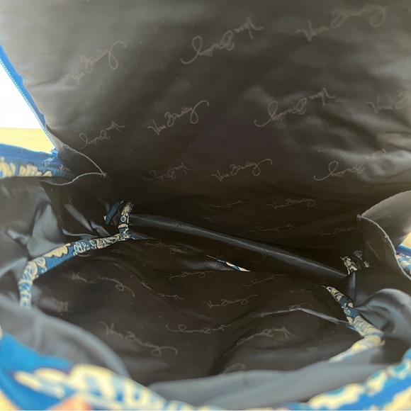 Vera Bradley Blue Paisley Backpack White School Adult Teen College Laptop Pocket - Picture 11 of 14